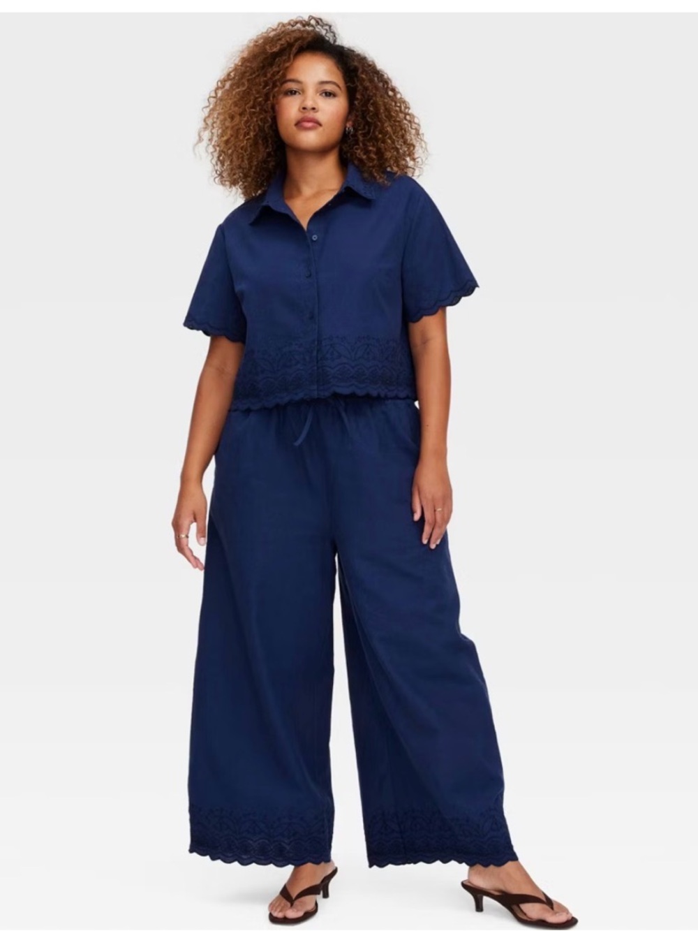 NWT Roller Rabbit Wide Leg Pull On Pants Linen Blend Pants , size Small